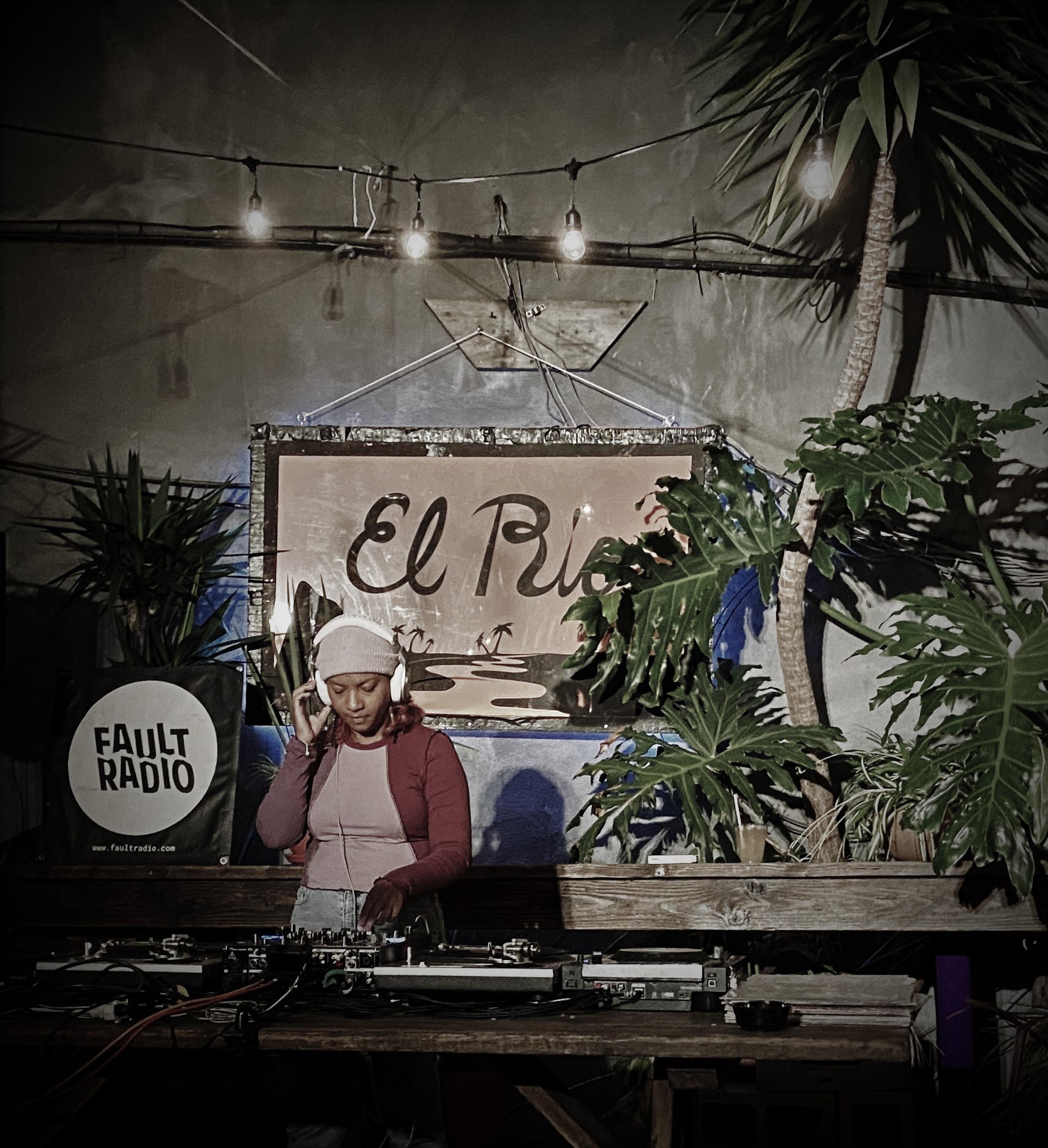 Miss Fitz DJing at a El Rio in SF